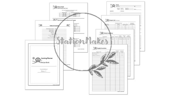 Farmhouse Canning Planner & Recipe Booklet | Printable Template | Pantry Inventory | Canning Recipe Cards | Dream List