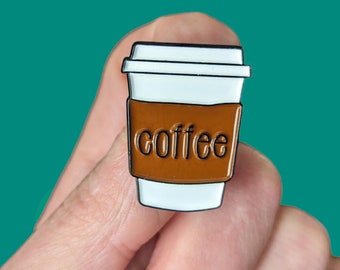 Coffee cup enamel pin badge