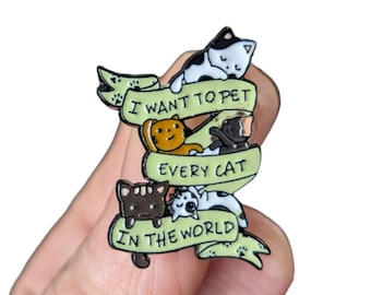 Cat lover pin soft enamel badge