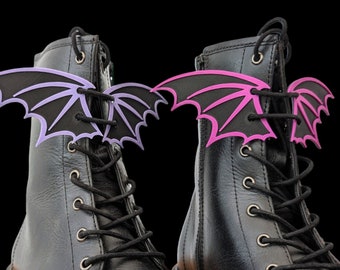 Boots Bat wing shoe cosplay accessories shoelace gothic bat pink purple