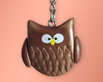 Owl cute clay keyring animal keychain bag charm