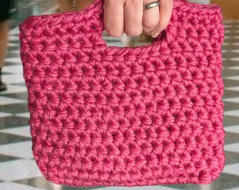 Extra chunky no sew handbag digital pattern beginner friendly shopping holiday bag