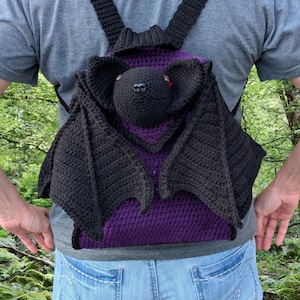 Batpack crochet pattern large backpack pdf