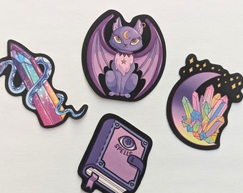 Pastel goth witchy sticker set of 4