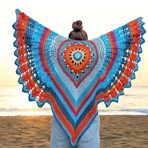 Mandala bird shawl crochet pattern pdf