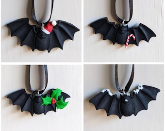 Bat Christmas small ornament clay hanging decoration cute