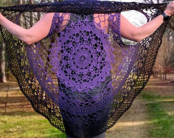 Mandala vest shawl summer crochet pattern pdf