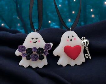 Ghost goth Valentine love decoration cute boo translucent clay ornament decoration ghostie