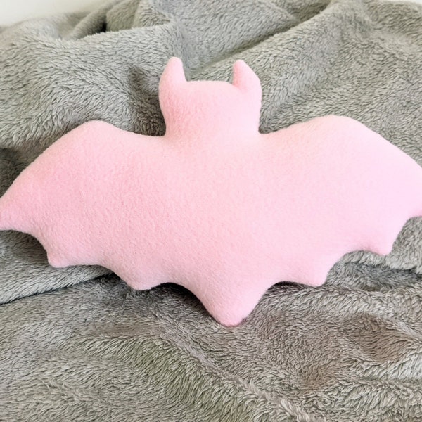 Pink snuggle bat small throw cushion scatter cushion fleece
