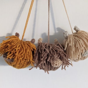 Highland cow Christmas knitted crocheted hanging decoration image 6