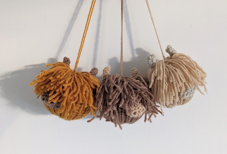 Highland cow Christmas knitted crocheted hanging decoration image 6