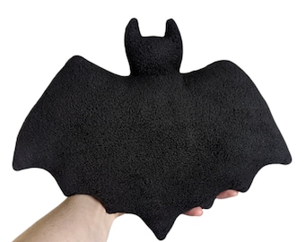 Black bat throw cushion scatter cushion fleece