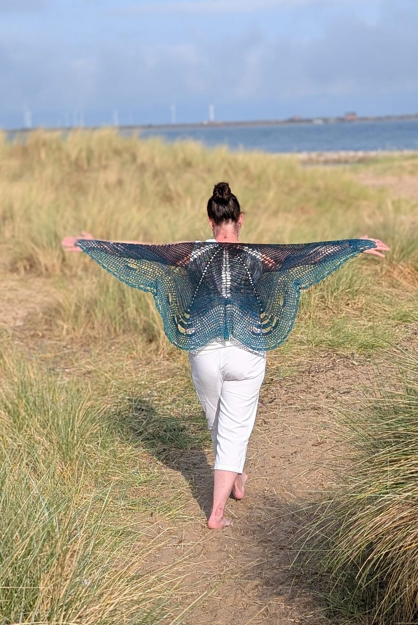 crochet butterfly wings shawl