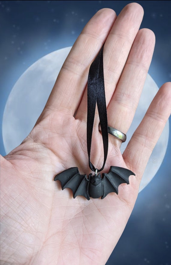 Bat ornament clay hanging decoration cute Halloween