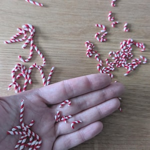 Candy cane polymer clay embellishments cabochons craft supplies