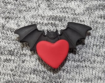 Fledermaus Herz Pin Abzeichen Brosche Polymer Clay Baby Fledermaus Liebe