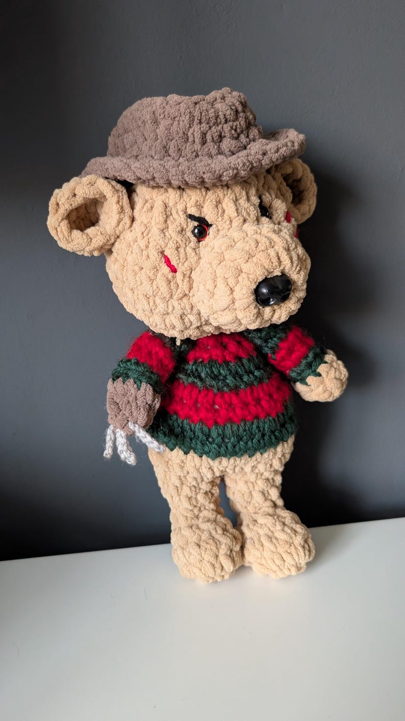 Freddie bear Halloween plushie crochet pattern Nightmare scare bear image 5