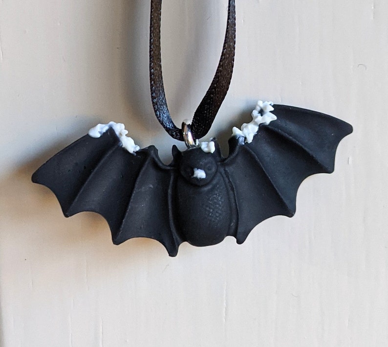 Bat Christmas small ornament clay hanging decoration cute image 8