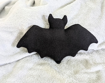 Black bat small throw cushion scatter cushion fleece