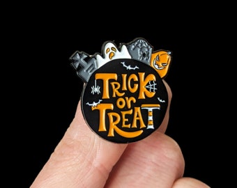 Halloween trick or treat enamel pin badge