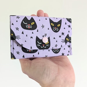 Vampy gato gatito púrpura tarjeta cartera monedero tarjetas de visita monedas dinero