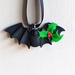 Bat Christmas small ornament clay hanging decoration cute image 7