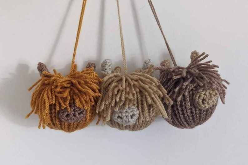 Highland cow Christmas knitted crocheted hanging decoration image 9