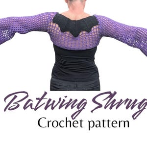 Batwing Shrug crop top mesh sleeves crochet pattern Autumn