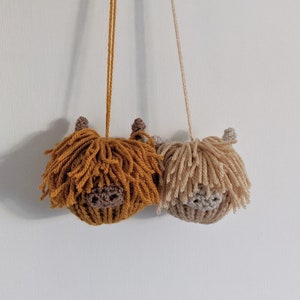 Highland cow Christmas knitted crocheted hanging decoration image 5