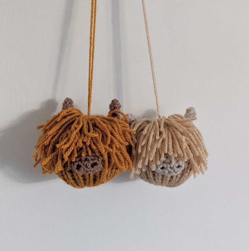 Highland cow Christmas knitted crocheted hanging decoration image 5