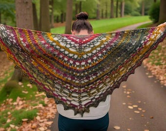 Mandala shawl cottagecore Crochet pattern with video tutorial Autumnal shrug