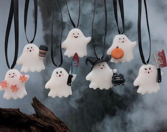 Ghost cute ornament boo translucent clay decoration Halloween ghostie