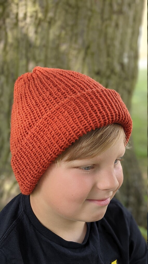 Autumn Knitted Hat Child Adult Burnt 