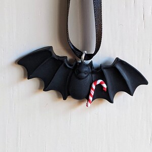 Bat Christmas small ornament clay hanging decoration cute image 6