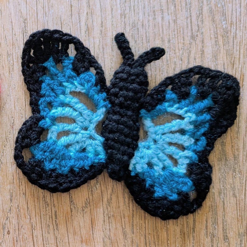 Butterfly applique crochet pattern with free video tutorial image 2