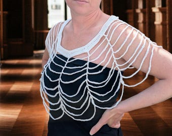 Cobweb shrug spider web bolero cover up Halloween crochet pdf