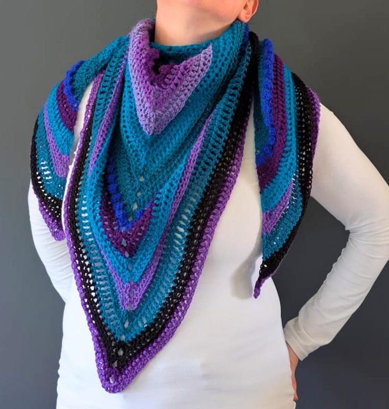 Boho scarf shawl triangular crochet pattern image 8