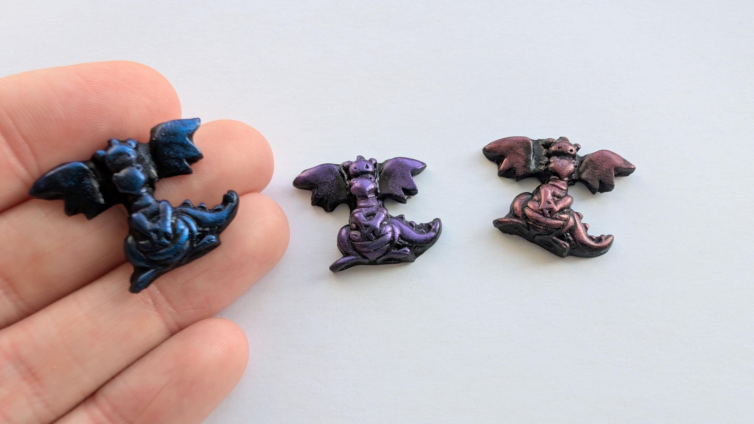 Baby Dragons polymer clay embellishments cabochons craft supplies