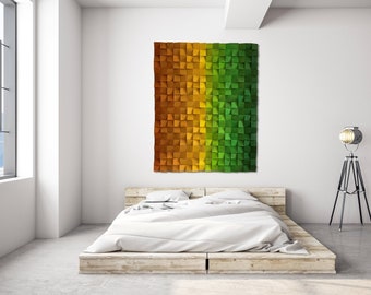 Wandmosaik - Holzkunst - Skulptur -  "Herbst" - Natur, Holz, Wald, Blätter -  Akustik Panel - Schallabsorber Holzmosaik
