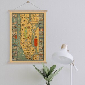 Map of Manhattan 1933 Canvas Print| Wall Art Prints| Canvas Wall Art| Ready to Hang| Modern Wall Art| Vintage Map Wall Decor