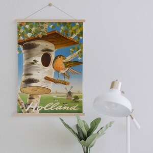 Hänger Gerahmt Leinwand Druck der Niederlande Reise Werbung| Wand kunstdrucke| LeinwandBild| Fertig zum Aufhängen| Vintage Wanddekoration