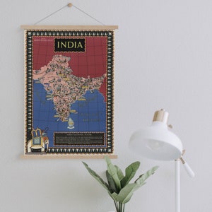 India Map from 1843 Framed Canvas Print| Wall Art Prints| Canvas Wall Art| Ready to Hang| Modern Wall Art| Vintage Map Wall Decor