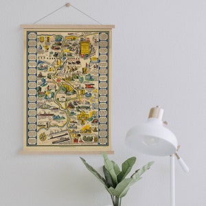 Niagara River Valley Kaart Ingelijst Canvas Print| Kunst aan de muur Prints| Canvas Kunst aan de Muur| Klaar om op te hangen| Moderne kunst aan de muur| Vintage Kaart Wall Decor