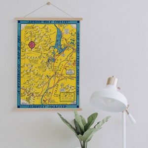 Grand Teton National Park Gerahmte Leinwanddruck| Wand kunstdrucke| LeinwandBild| Fertig zum Aufhängen| Moderne Wandkunst| Vintage Landkarte Wanddekoration