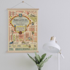 Brighton Map from 1948 Framed Canvas Print| Wall Art Prints| Canvas Wall Art| Ready to Hang| Modern Wall Art| Vintage Map Wall Decor