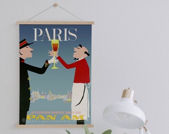 Framed Vintage Paris Travel Poster: Cotton Canvas Wall Art