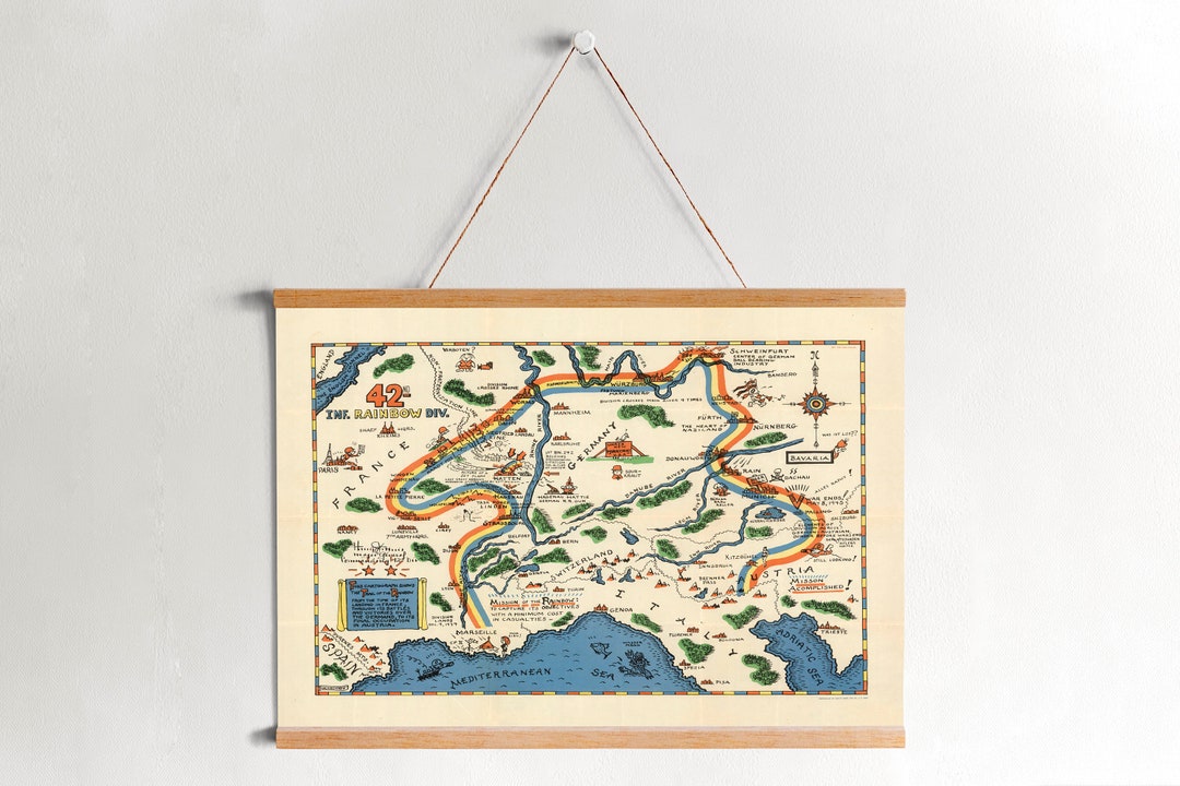 WWII Map Framed Canvas Print: Vintage Military Wall Art - Etsy