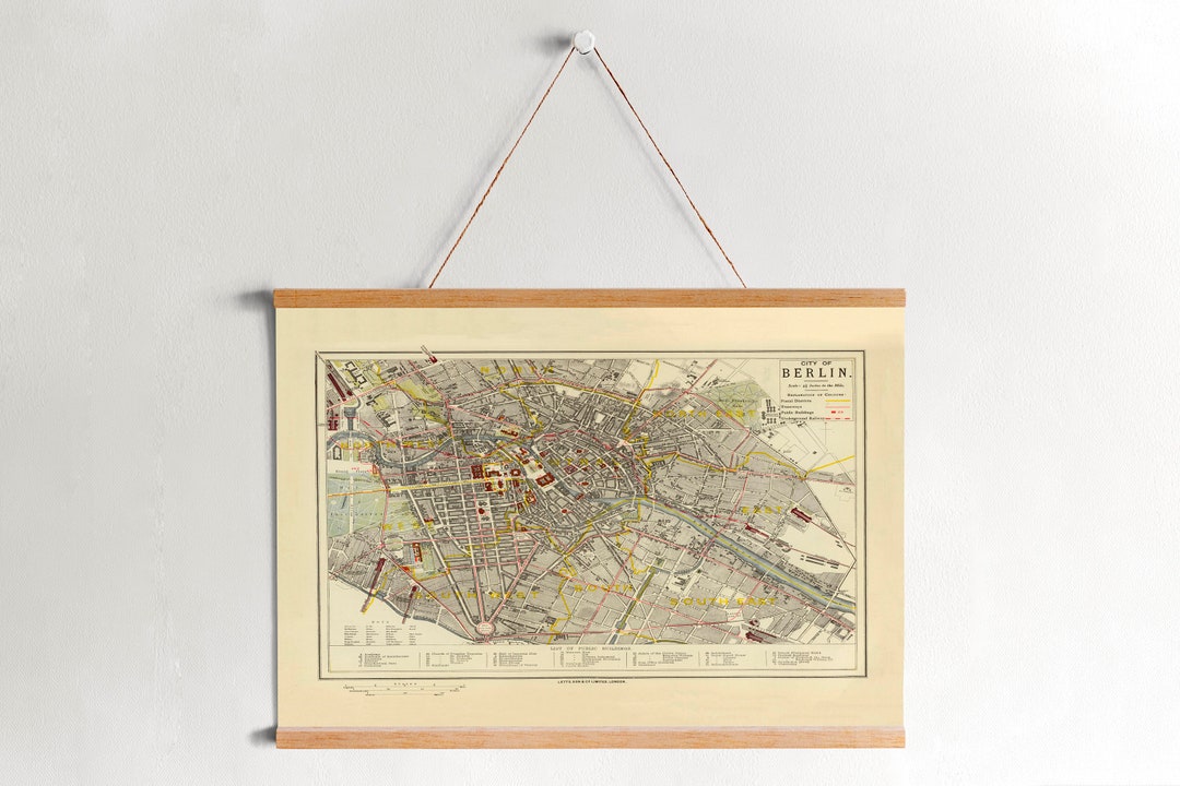1883 Berlin Map Canvas Print: Vintage Wall Art, Ready to Hang - Etsy