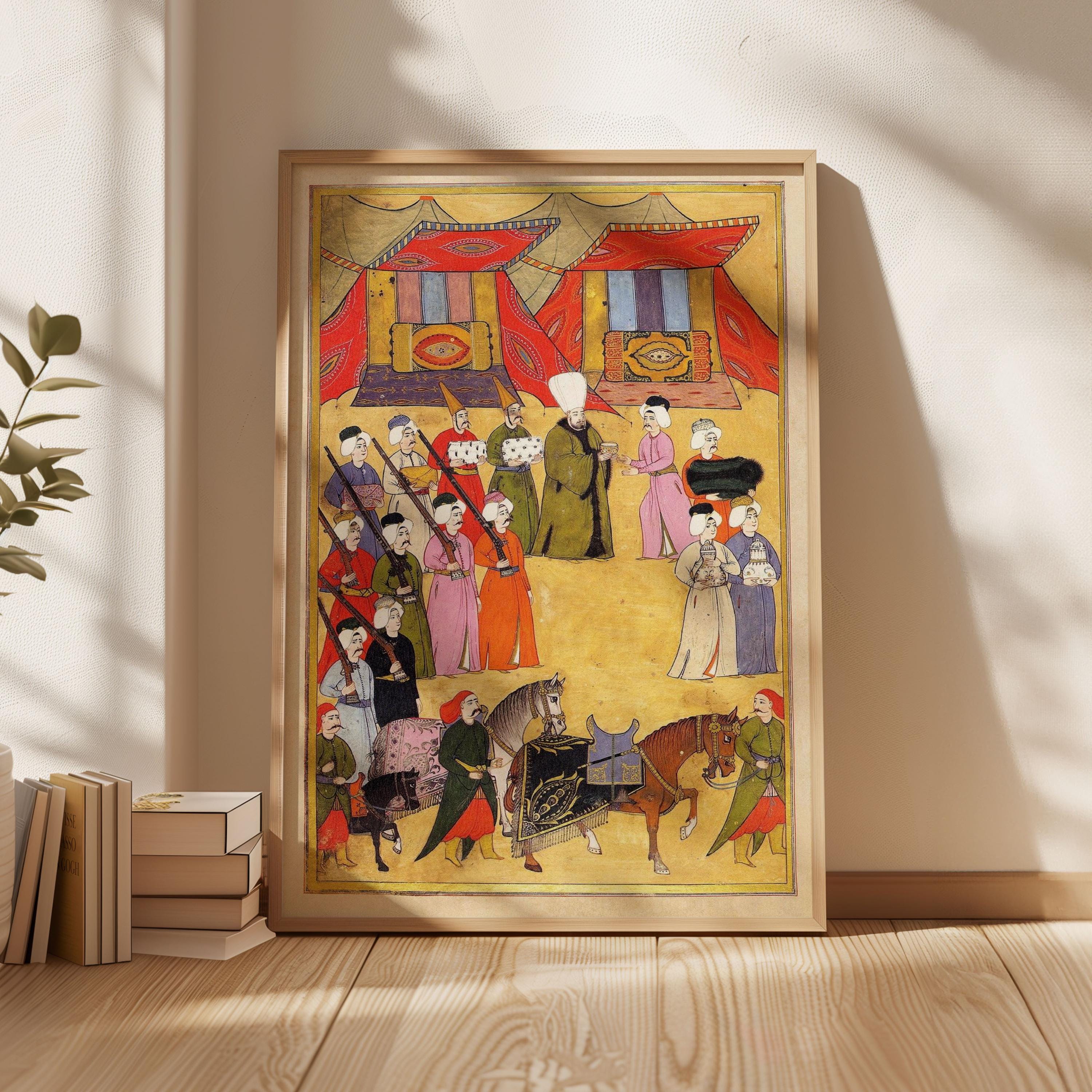 洋書　Ottoman Painting ミニアチュール 大型本 Ottoman Empire Miniature Painting Art Print: Islamic Wall Decor - Etsy