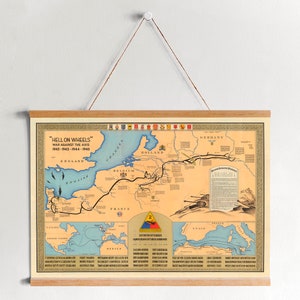 Europa World War 2 Kaart Ingelijst Canvas Print| WO2| Kunst aan de muur Prints| Canvas Kunst aan de Muur| Klaar om op te hangen| Moderne kunst aan de muur| Vintage Kaart Wall Decor